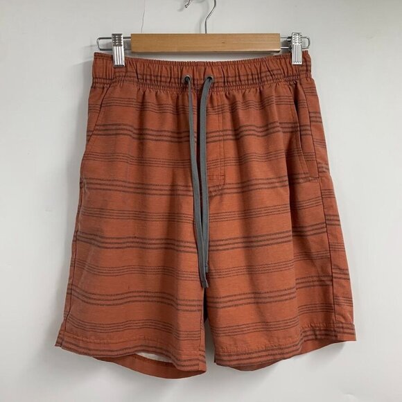 Prana men's‎  Metric E-Waist Red Clay Stripe 1969451 Boardshort Size S - Picture 1 of 13